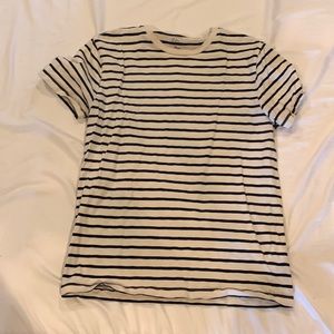 J Crew Cream and Blue Stripped Tee